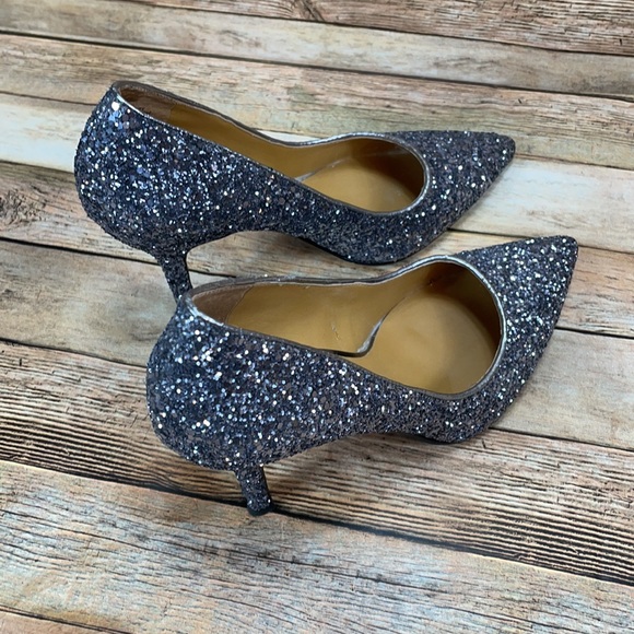 Nine West Silver Glitter Heels Size 5.5 - Picture 8 of 14